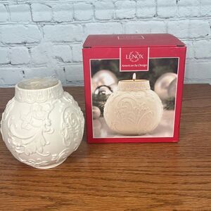 Lenox Holly Scrollwork Votive candle holder NIB ornamental glow